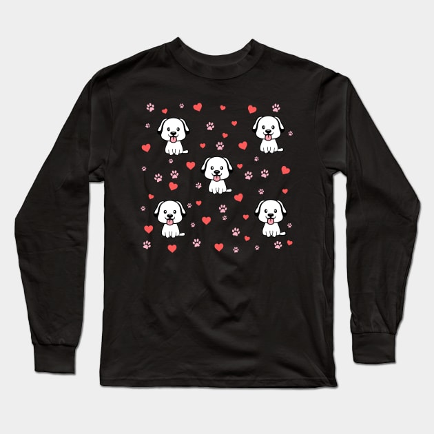 Cute Doggie & Puppies Lover Dark Long Sleeve T-Shirt by SherabArts